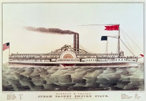 Buffalo and Chicago Steam Packet, Empire State by N. and Ives, J.M. Currier